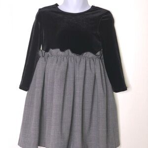 David Charles girls gray black Velour formal dress